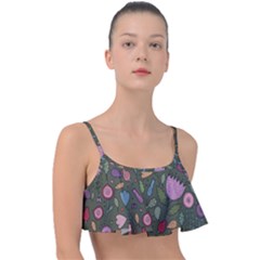 Floral Pattern Frill Bikini Top by Valentinaart