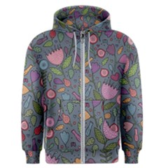 Floral Pattern Men s Zipper Hoodie