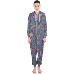 Floral Pattern Hooded Jumpsuit (ladies) 