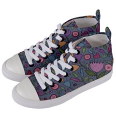 Floral Pattern Women s Mid-top Canvas Sneakers by Valentinaart