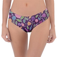 Floral Pattern Reversible Classic Bikini Bottoms by Valentinaart