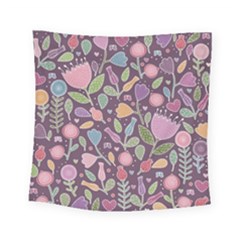 Floral Pattern Square Tapestry (small)