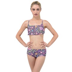 Floral Pattern Layered Top Bikini Set by Valentinaart