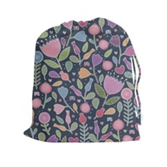 Floral Pattern Drawstring Pouch (2xl) by Valentinaart