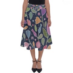 Floral Pattern Perfect Length Midi Skirt by Valentinaart