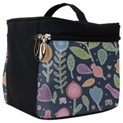 Floral Pattern Make Up Travel Bag (big) by Valentinaart