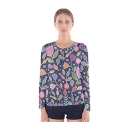 Floral Pattern Women s Long Sleeve Tee