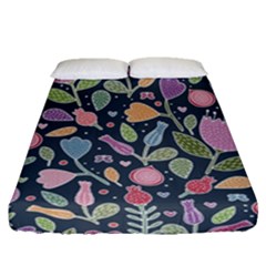 Floral Pattern Fitted Sheet (queen Size)