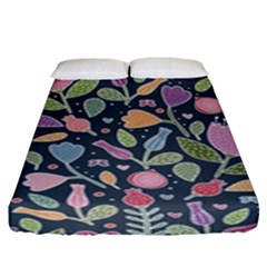 Floral Pattern Fitted Sheet (king Size)