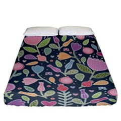 Floral Pattern Fitted Sheet (california King Size)