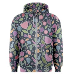 Floral Pattern Men s Zipper Hoodie