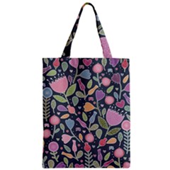 Floral Pattern Zipper Classic Tote Bag