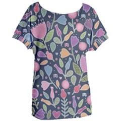 Floral Pattern Women s Oversized Tee