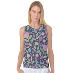 Floral Pattern Women s Basketball Tank Top by Valentinaart