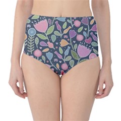 Floral Pattern Classic High-waist Bikini Bottoms