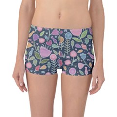 Floral Pattern Reversible Boyleg Bikini Bottoms