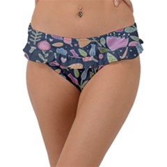 Floral Pattern Frill Bikini Bottom