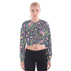 Floral Pattern Cropped Sweatshirt