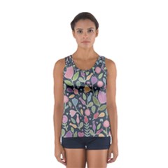 Floral Pattern Sport Tank Top 