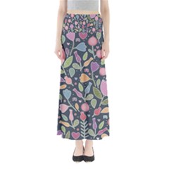 Floral Pattern Full Length Maxi Skirt