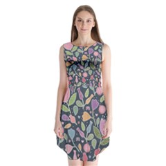 Floral Pattern Sleeveless Chiffon Dress  