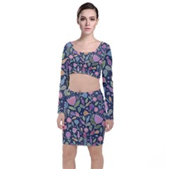 Floral Pattern Top And Skirt Sets