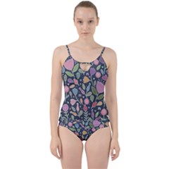 Floral Pattern Cut Out Top Tankini Set