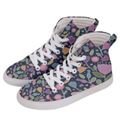 Floral Pattern Women s Hi-top Skate Sneakers