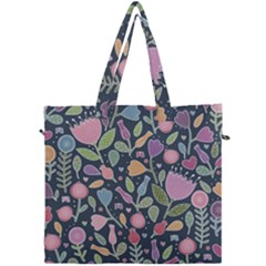 Floral Pattern Canvas Travel Bag