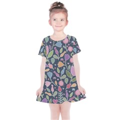 Floral Pattern Kids  Simple Cotton Dress