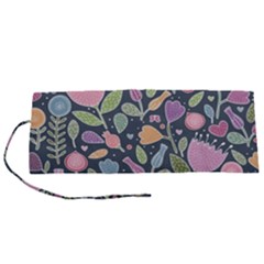 Floral Pattern Roll Up Canvas Pencil Holder (s)