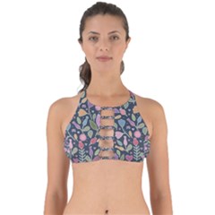 Floral Pattern Perfectly Cut Out Bikini Top