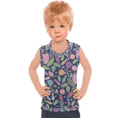 Floral Pattern Kids  Mesh Tank Top