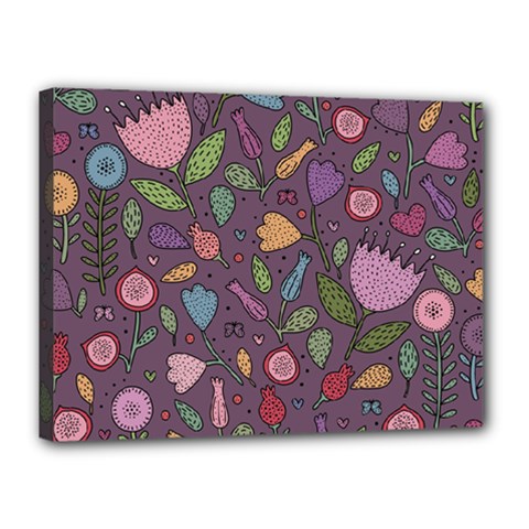 Floral Pattern Canvas 16  X 12  (stretched)