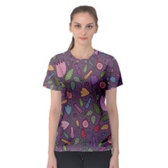 Floral Pattern Women s Sport Mesh Tee