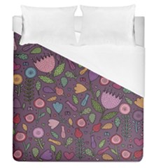 Floral Pattern Duvet Cover (queen Size) by Valentinaart