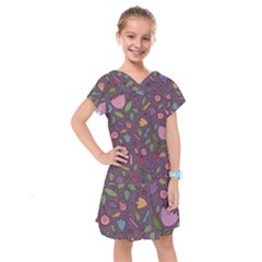 Floral Pattern Kids  Drop Waist Dress