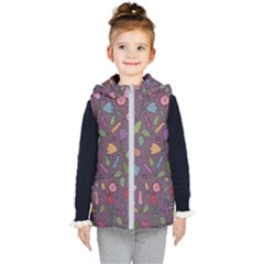 Floral Pattern Kids  Hooded Puffer Vest