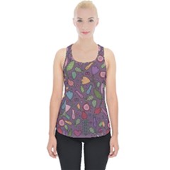 Floral Pattern Piece Up Tank Top