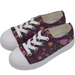 Floral Pattern Kids  Low Top Canvas Sneakers by Valentinaart