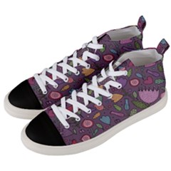 Floral Pattern Men s Mid-top Canvas Sneakers