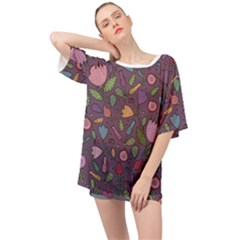 Floral Pattern Oversized Chiffon Top