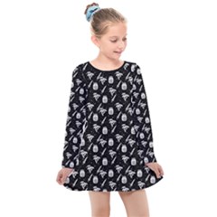 Magic Mushroom Kids  Long Sleeve Dress by thecrypt