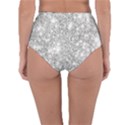 Silver and white Glitters metallic finish party texture background imitation Reversible High-Waist Bikini Bottoms View4