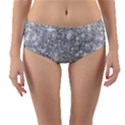 Silver and white Glitters metallic finish party texture background imitation Reversible Mid-Waist Bikini Bottoms View1