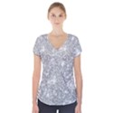 Silver and white Glitters metallic finish party texture background imitation Short Sleeve Front Detail Top View1