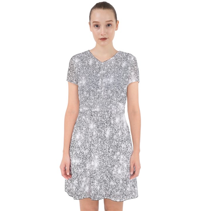 Silver and white Glitters metallic finish party texture background imitation Adorable in Chiffon Dress