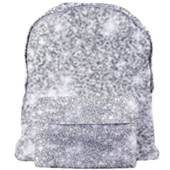 Silver And White Glitters Metallic Finish Party Texture Background Imitation Giant Full Print Backpack by genx