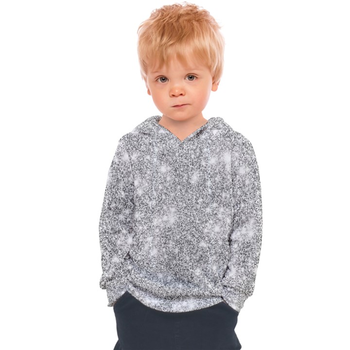 Silver and white Glitters metallic finish party texture background imitation Kids  Overhead Hoodie