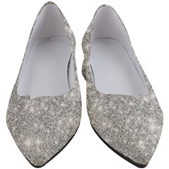 Silver And White Glitters Metallic Finish Party Texture Background Imitation Women s Block Heels  by genx